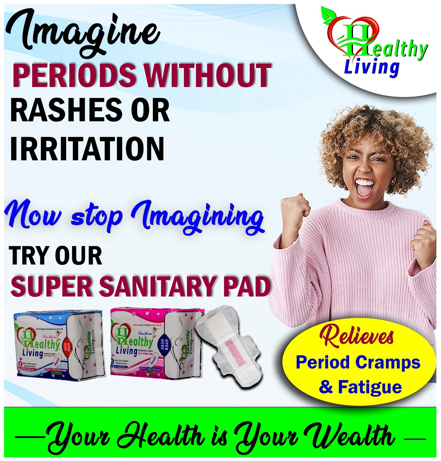 Healthy Living Sanitary Pad 290mm (Day Use / Normal Flow) - Image 3